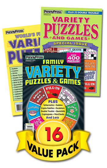 Penny Press All-Variety Puzzles Value Pack-16