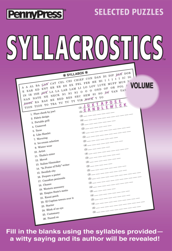 Acrostics puzzles penny dell puzzles