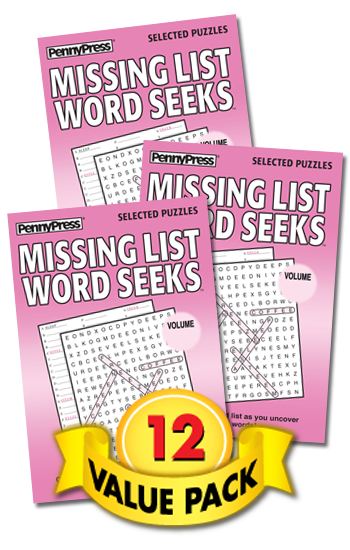 Missing List Word Seeks Value Pack-12