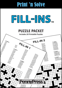 Fill-Ins Puzzle Packet - Penny Dell Puzzles