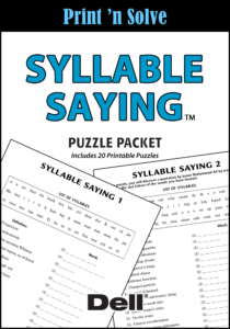 Syllable Saying Puzzle Packet - Penny Dell Puzzles