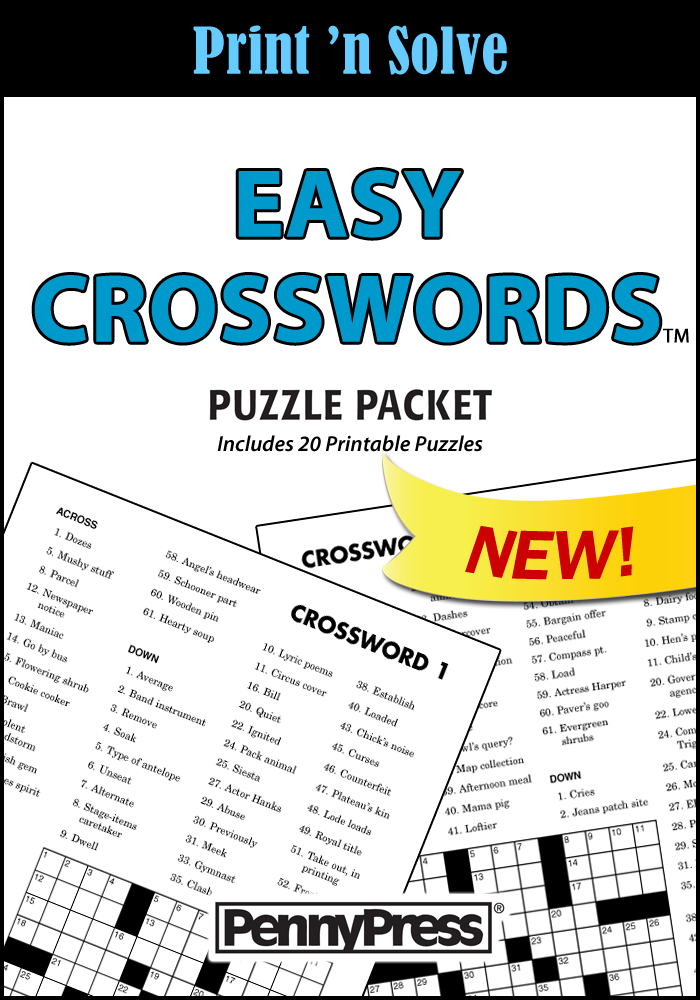 Easy Crosswords Puzzle Packet, Vol. 1