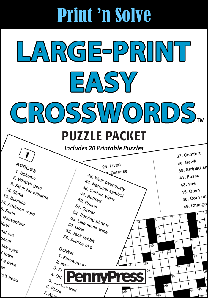 Large-Print Easy Crosswords Puzzle Packet, Vol. 1