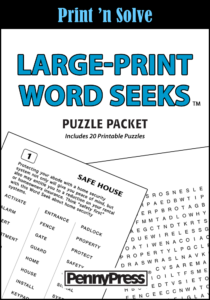 Large-Print Word Seeks Puzzle Packet, Vol. 1 - Penny Dell Puzzles