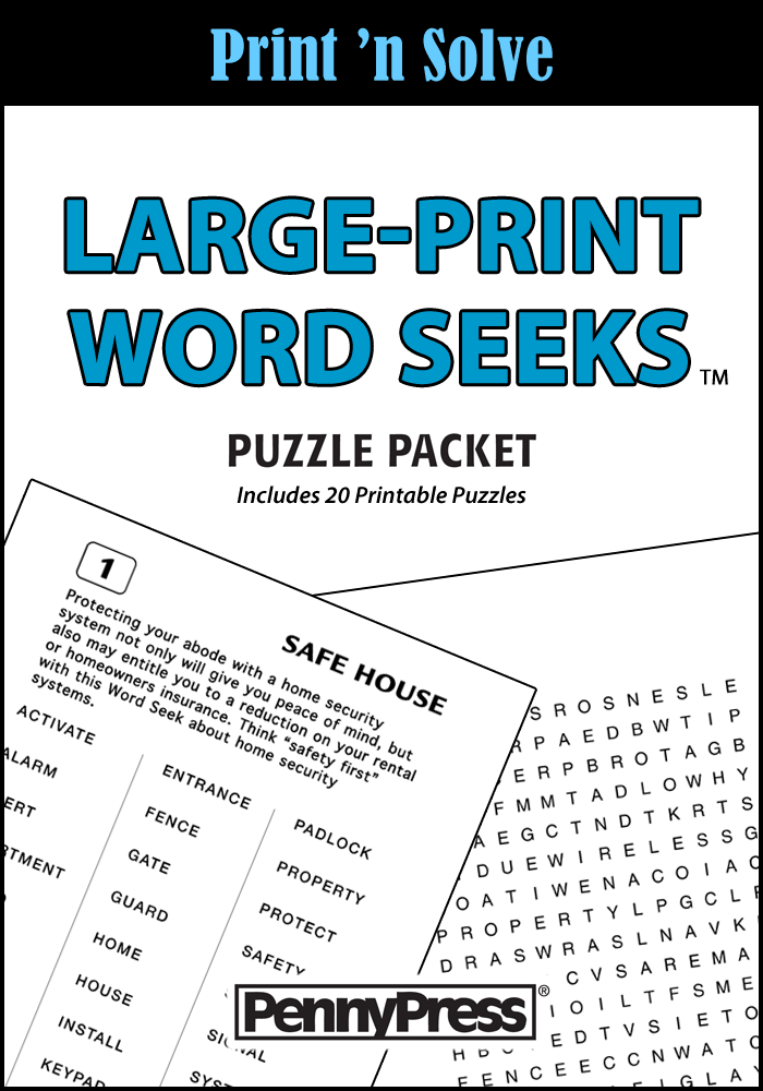 Large-Print Word Seeks Puzzle Packet, Vol. 1