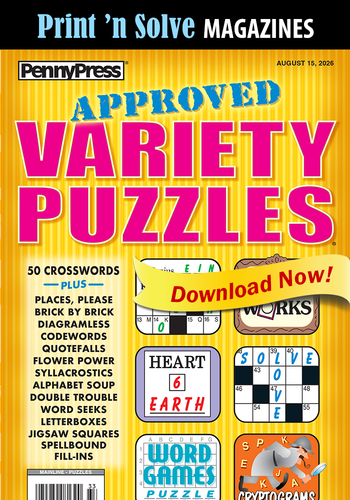 Print ‘n Solve Magazines: Approved Variety Puzzles