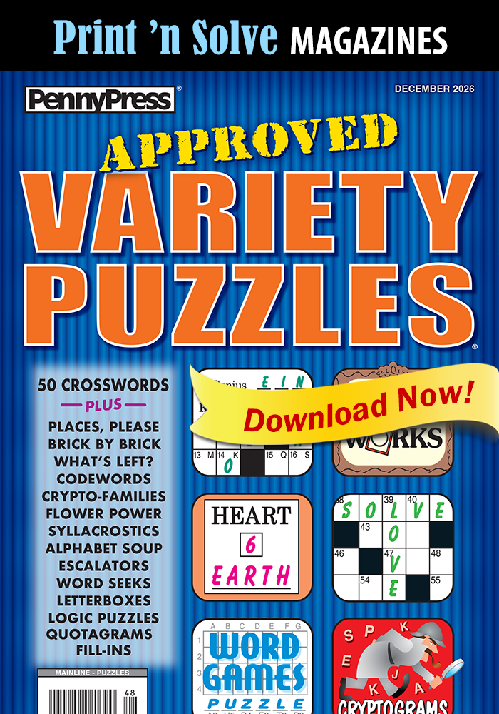 Print ‘n Solve Magazines: Approved Variety Puzzles