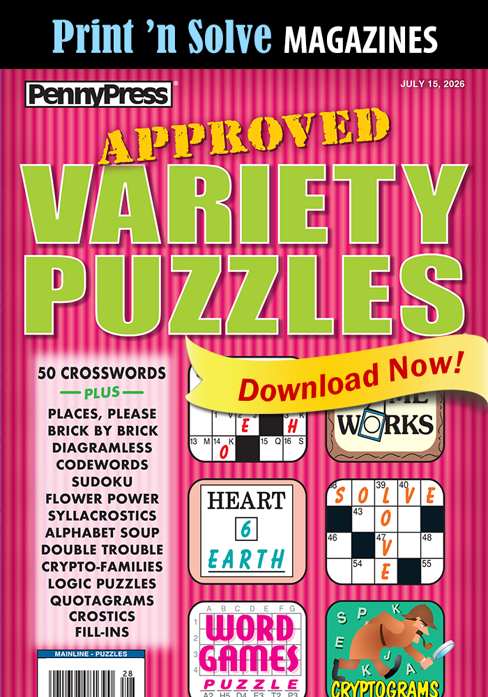 Print ‘n Solve Magazines: Approved Variety Puzzles