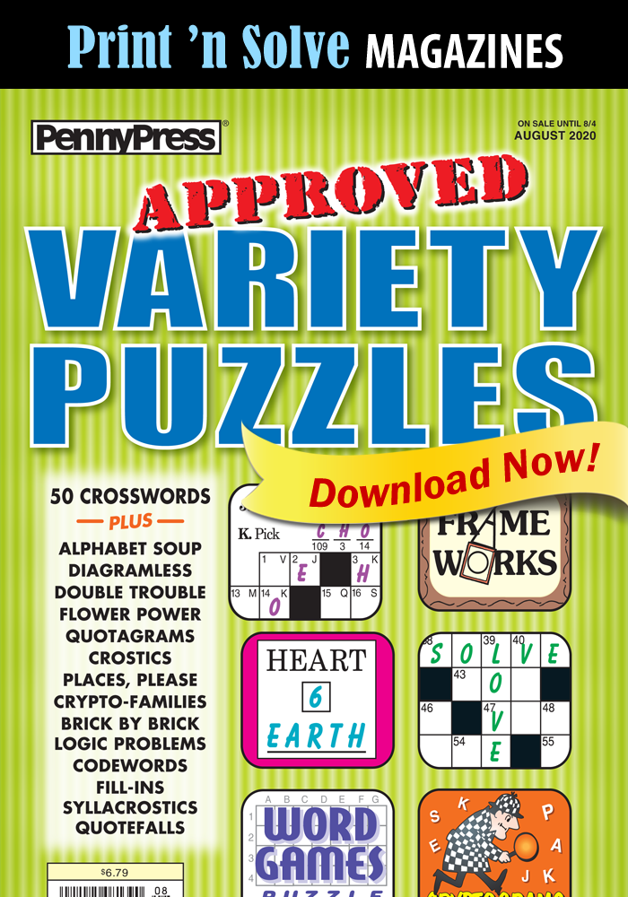 Print ‘n Solve Magazines: Approved Variety Puzzles
