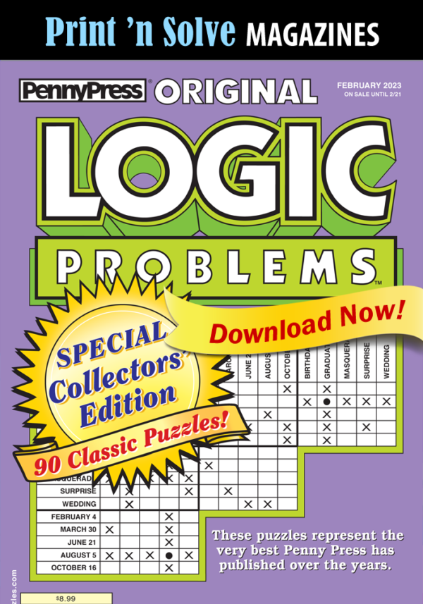 Original Logic Problems - Penny Dell Puzzles