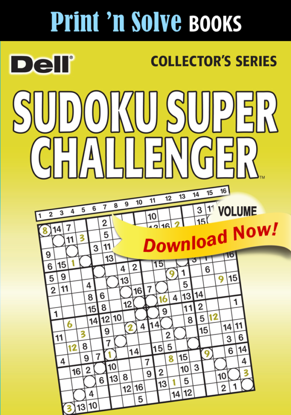 Print ‘n Solve Books: Sudoku Super Challenger - Penny Dell Puzzles