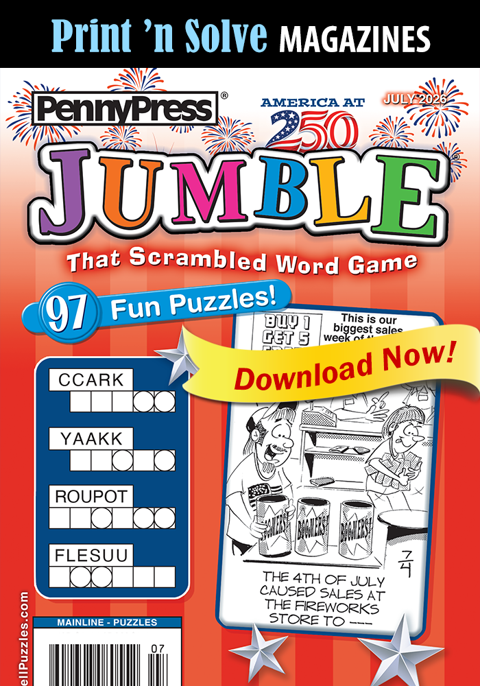 Print ‘n Solve Magazines: Jumble®, That Scrambled Word Game