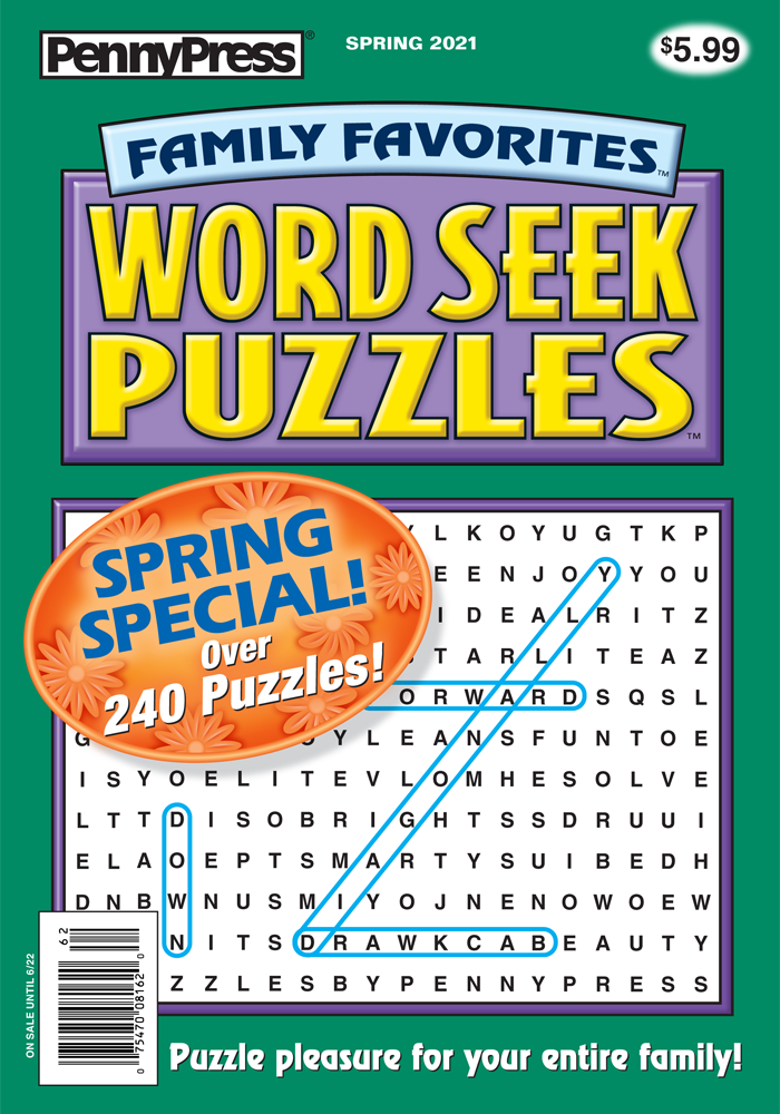 Word seek search books penny dell puzzles
