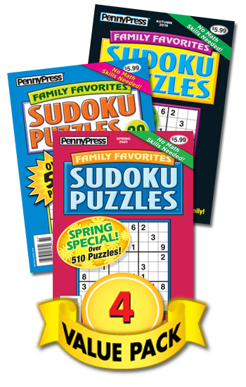Family Favorites Sudoku Puzzles Value Pack-4