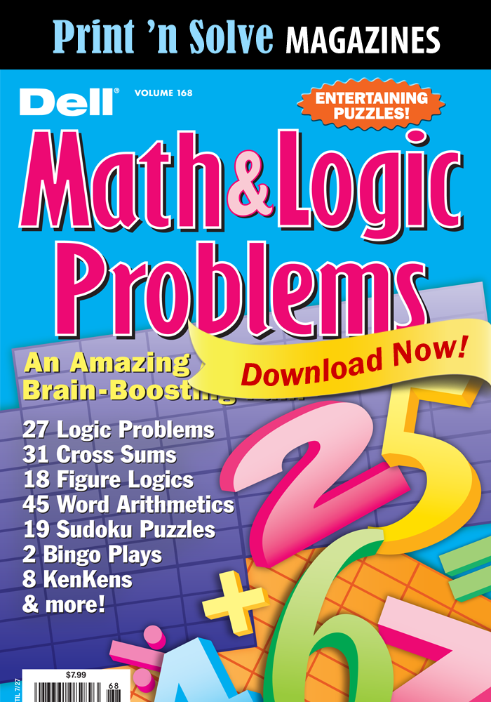 Print n solve magazines dell math logic problems penny dell puzzles