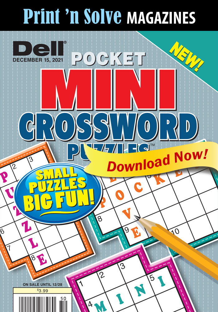 Print ‘n Solve Magazines: Dell Pocket Mini Crossword Puzzles