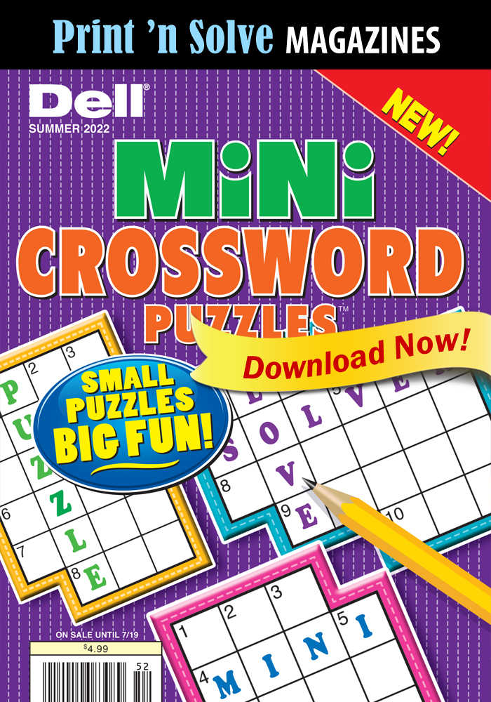 Print n Solve Magazines Dell Pocket Mini Crossword Puzzles Penny 