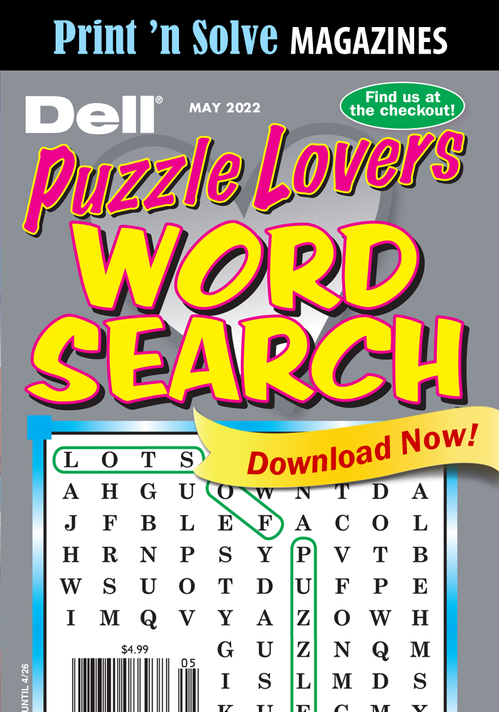 Print ‘n Solve Magazines: Dell Puzzle Lovers Word Search