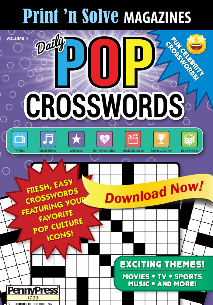 Print ‘n Solve Magazines: Daily Pop Crosswords
