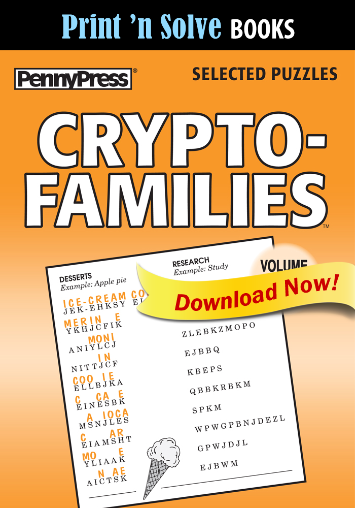Print ‘n Solve Books: Crypto-Families