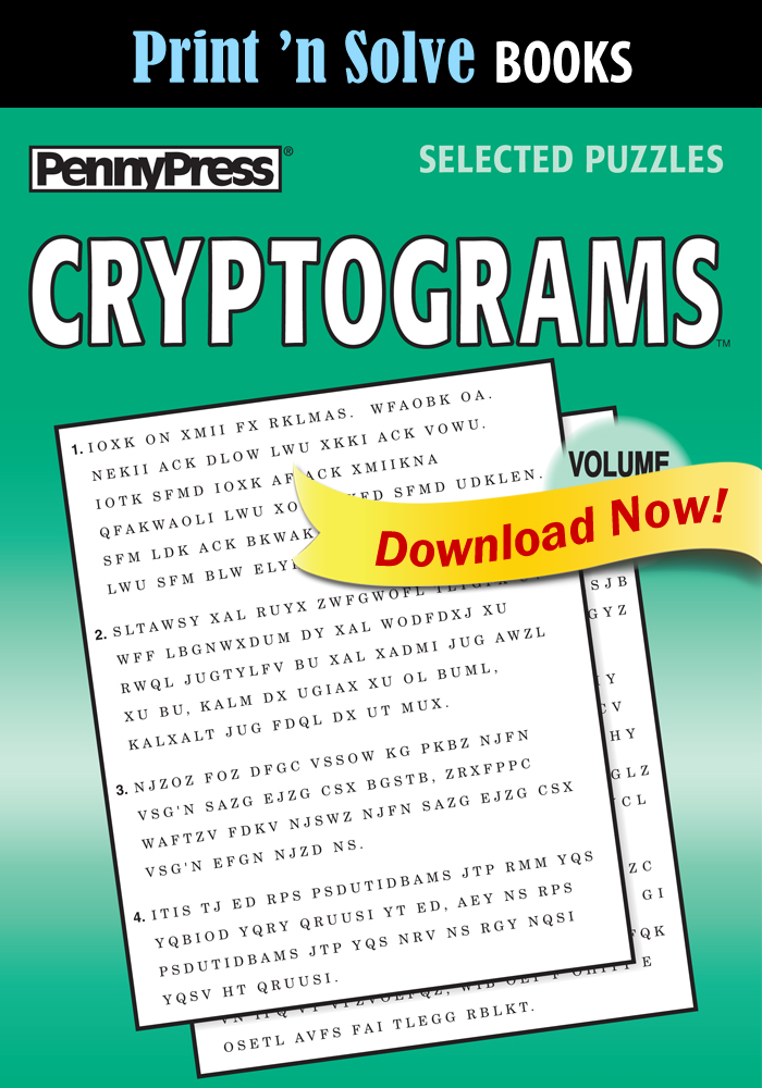 Print ‘n Solve Books: Cryptograms