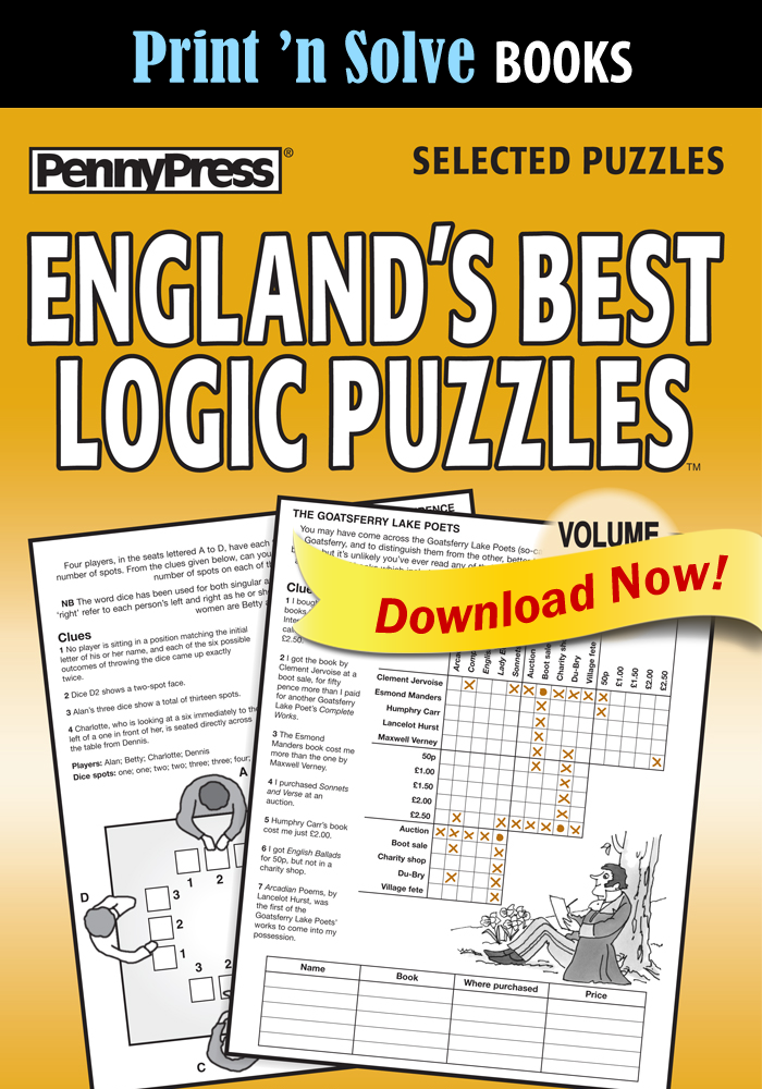 Print ‘n Solve Books: England’s Best Logic Puzzles