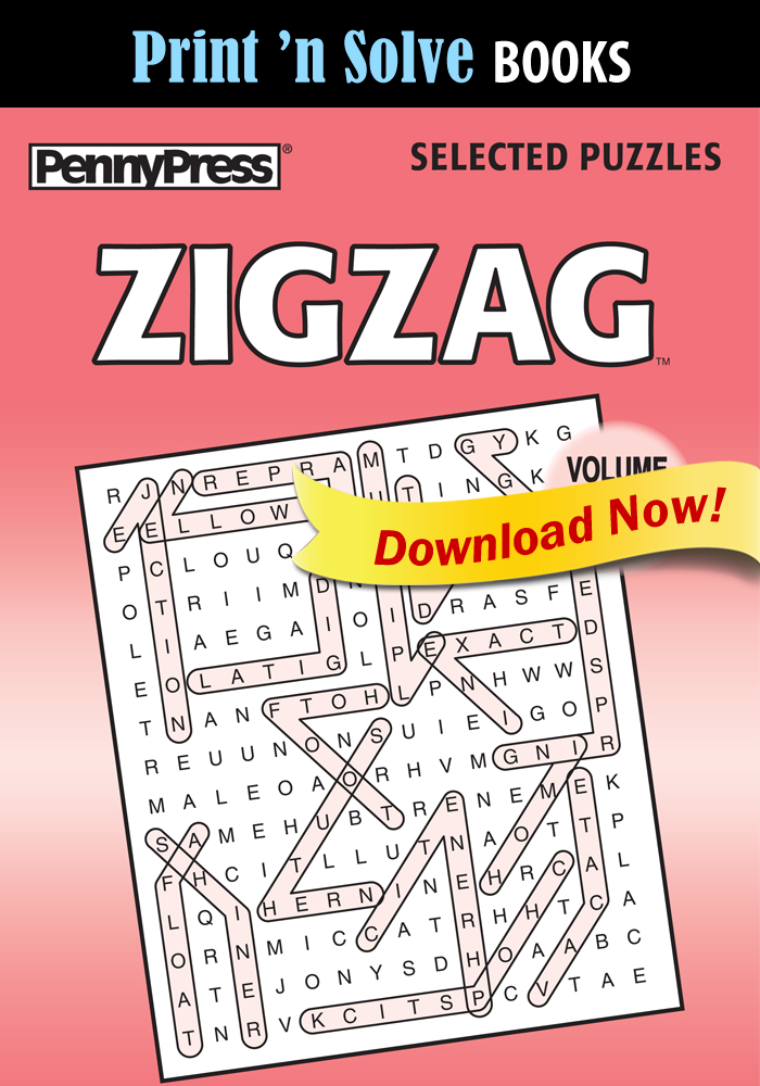 Print ‘n Solve Books: Zigzag