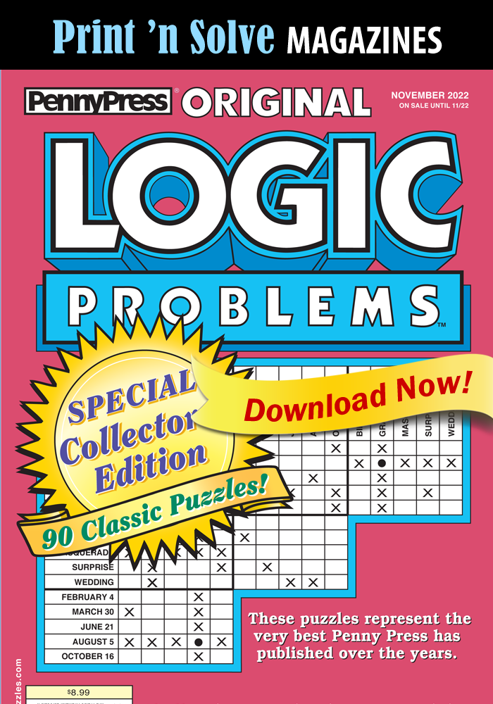 Print ‘n Solve Magazines: Original Logic Problems