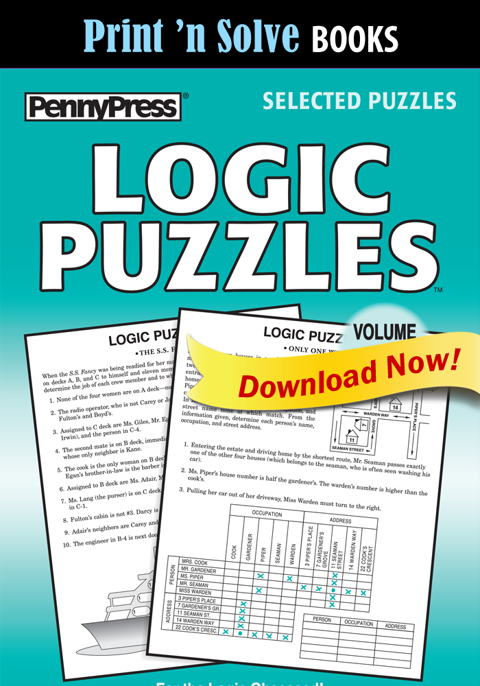 Print ‘n Solve Books: Logic Puzzles