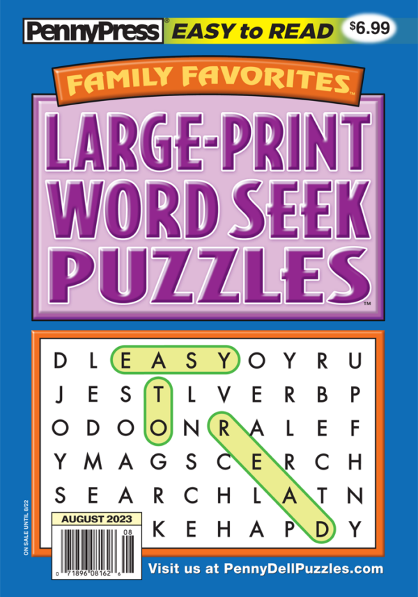 Large Print Family Favorites Word Seek - Penny Dell Puzzles