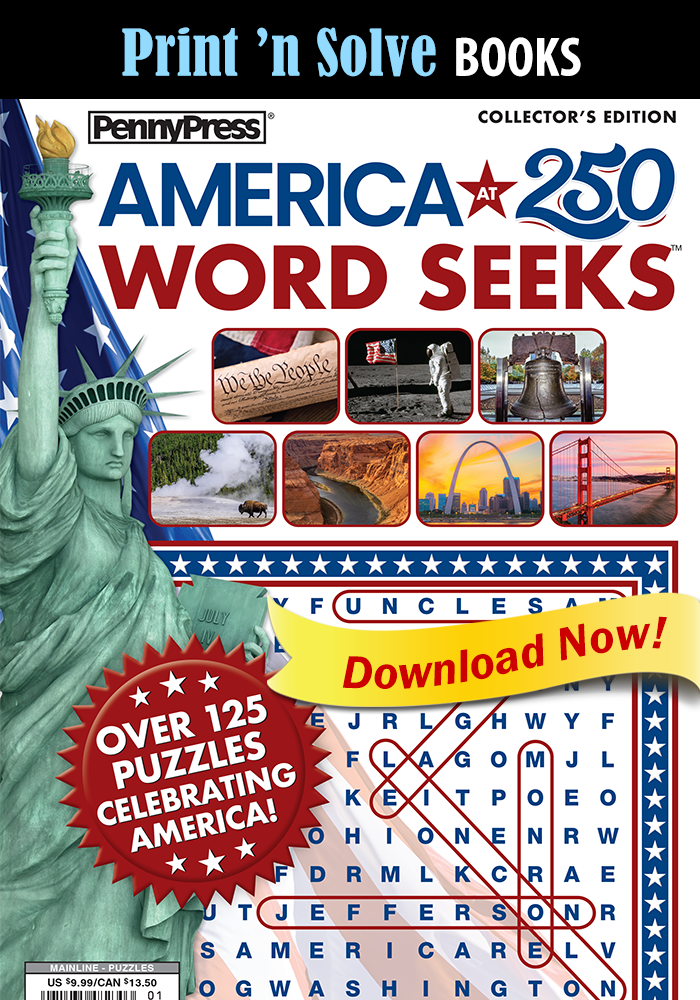 Print ‘n Solve Books: America at 250 Word Seeks