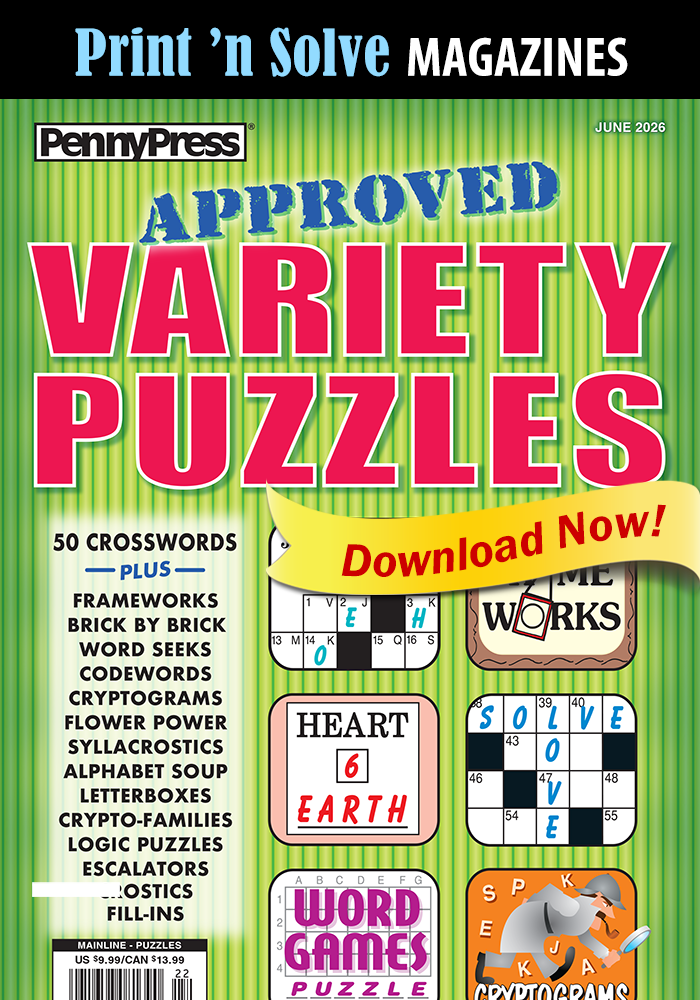 Print ‘n Solve Magazines: Approved Variety Puzzles
