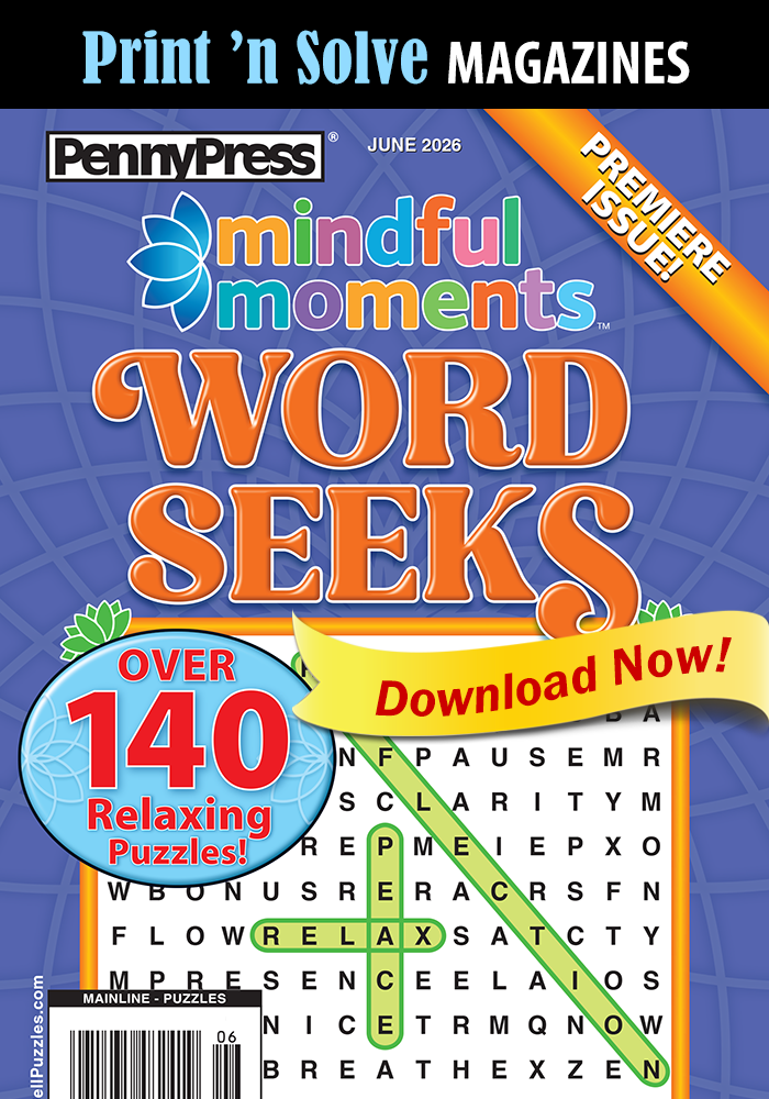 Print ‘n Solve Magazines: Mindful Moments Word Seeks