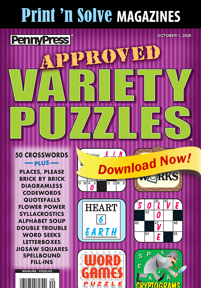Print ‘n Solve Magazines: Approved Variety Puzzles